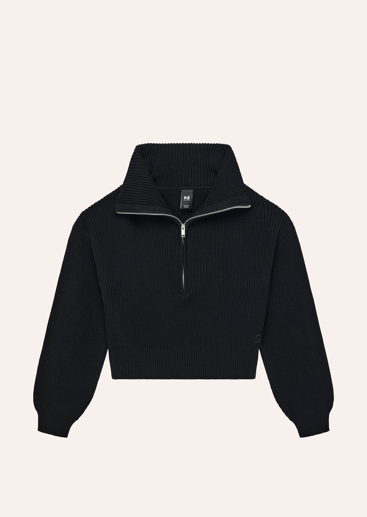 HIGH SEASON ZIP NECK KNIT IN BLACK