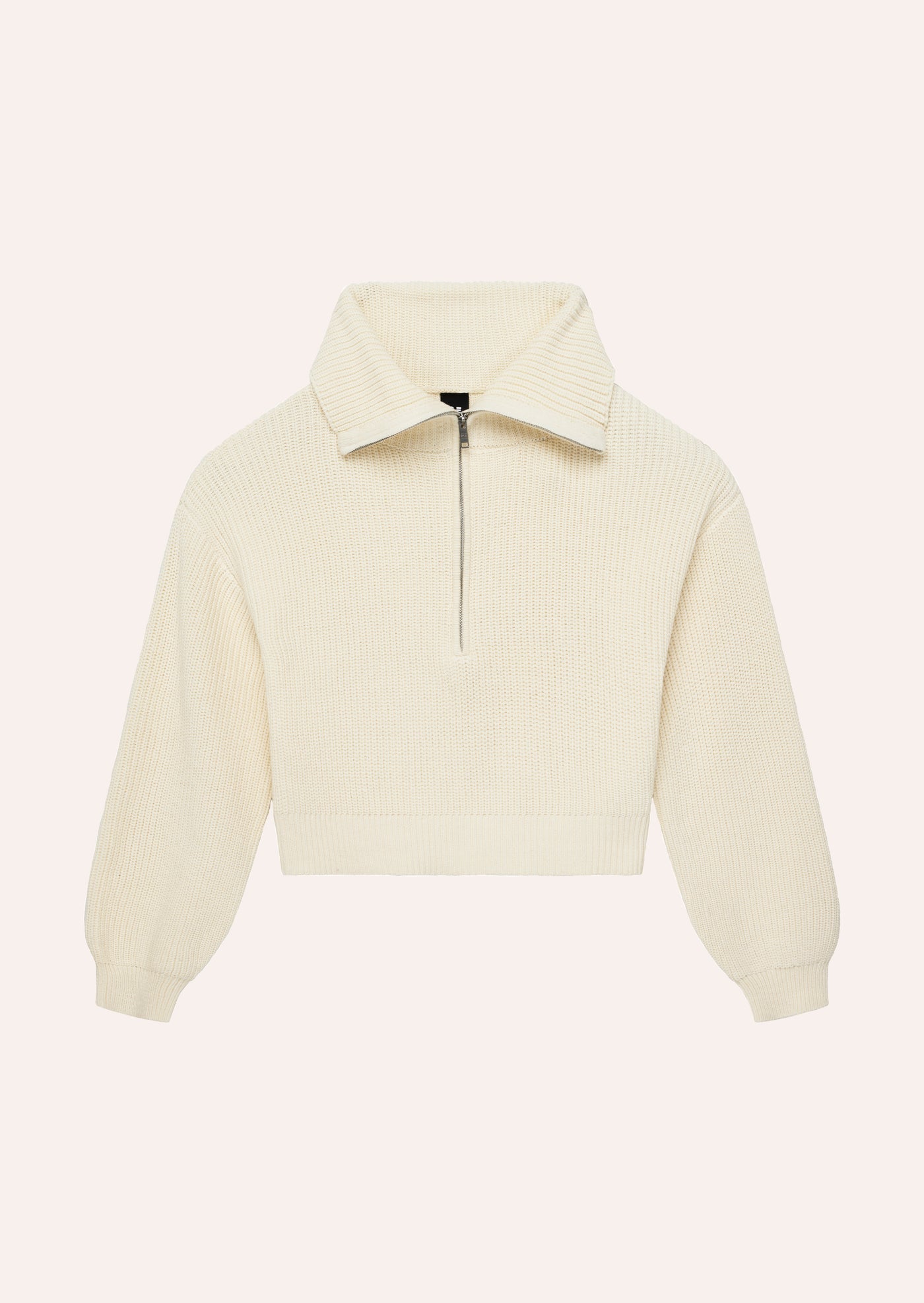 HIGH SEASON ZIP NECK KNIT IN WHISPER WHITE