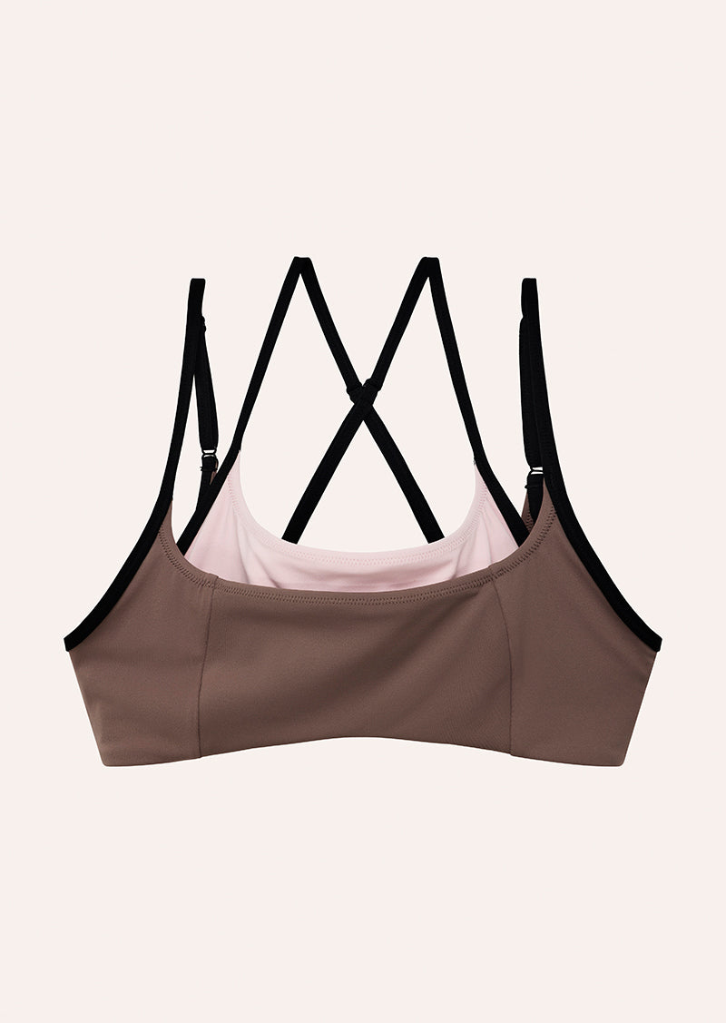 DISTORTION SPORTS BRA IN CLAY