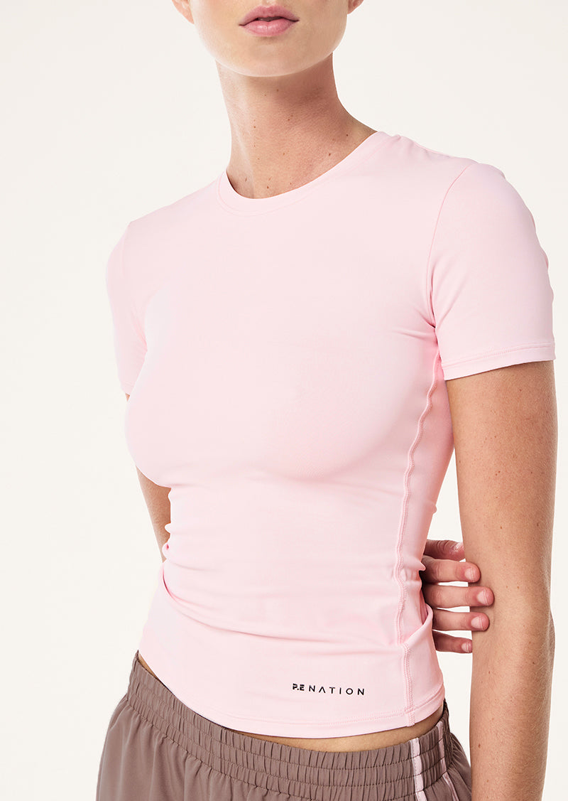 FOUNDATION SHORT SLEEVE TEE IN CHALK PINK