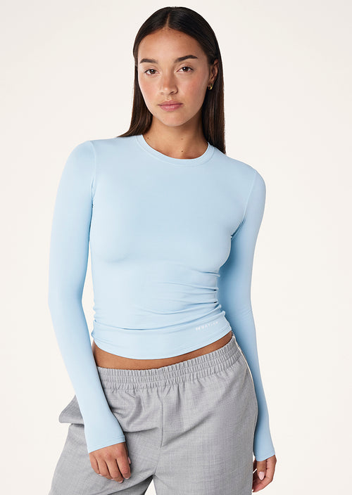 FOUNDATION LONG SLEEVE TOP IN ICE BLUE