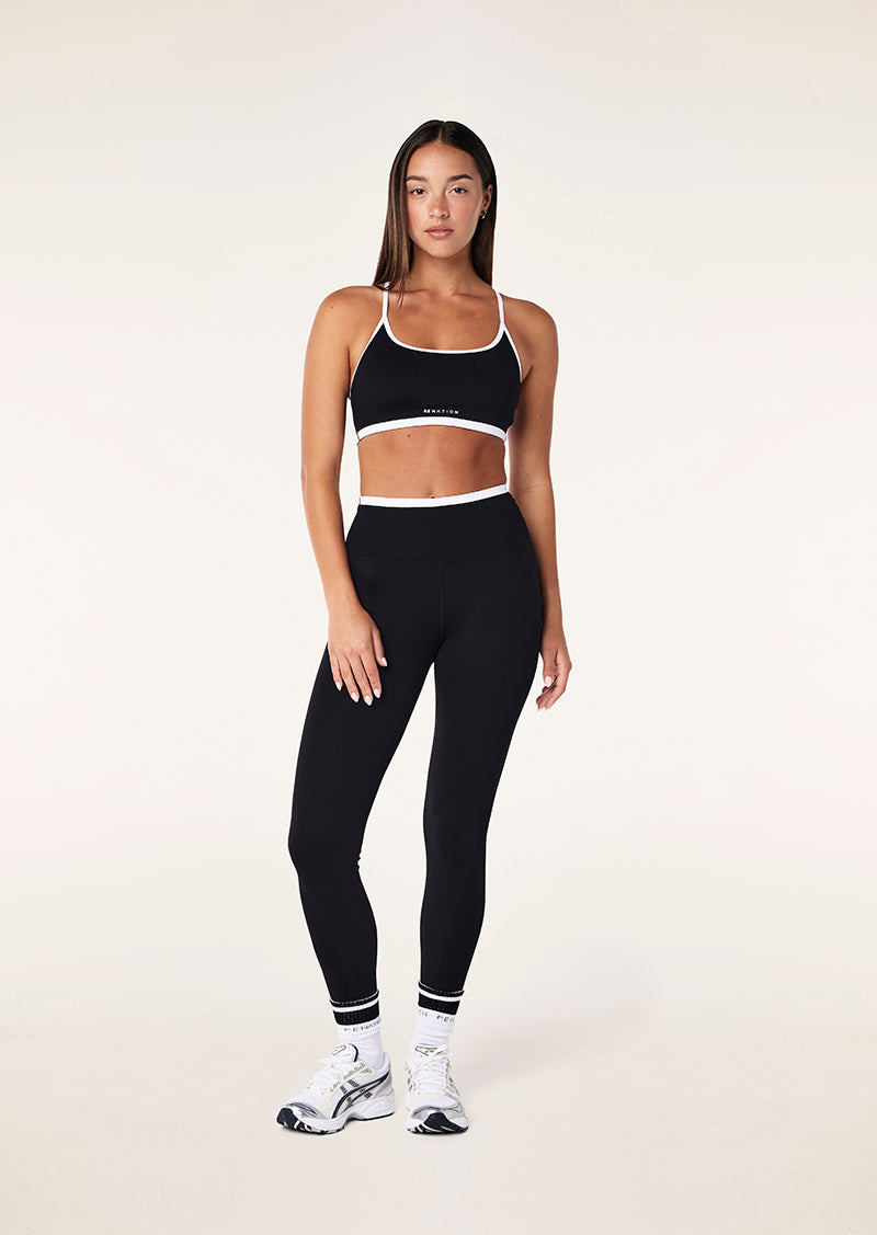 VITA FULL LENGTH LEGGING IN BLACK & OPTIC WHITE