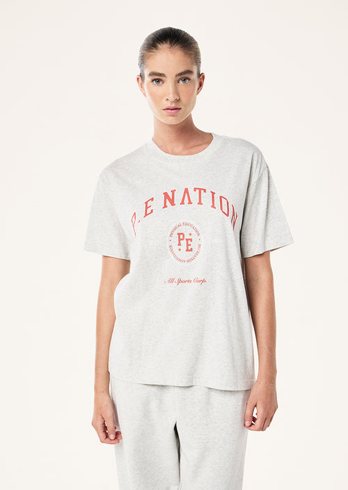 LIBERATION TEE IN LIGHT GREY MARLE