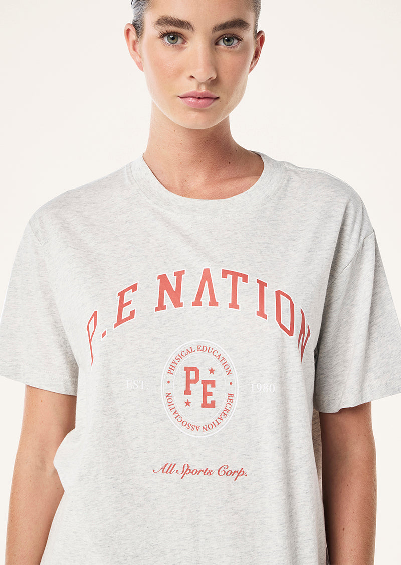 LIBERATION TEE IN LIGHT GREY MARLE