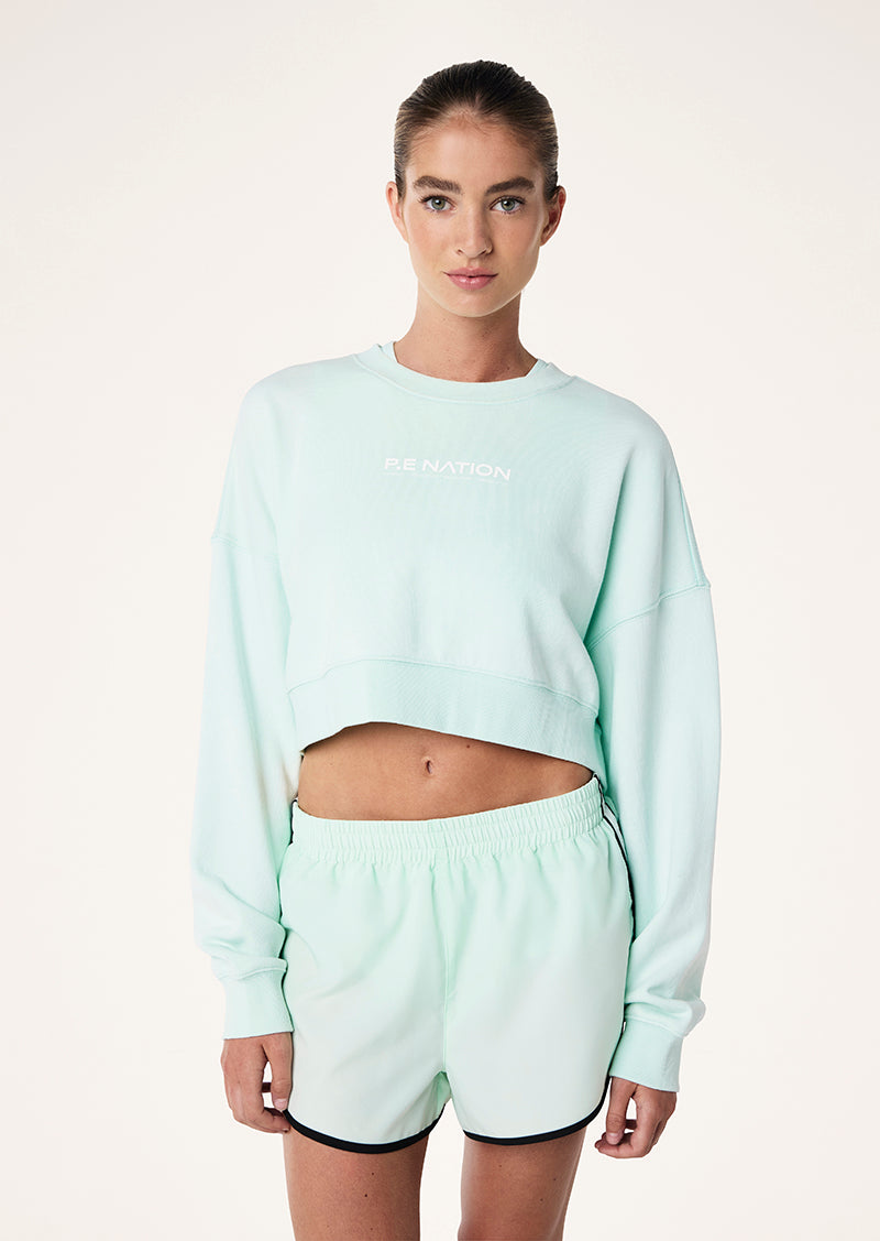 NAMEDROP CROPPED SWEAT IN HINT OF MINT