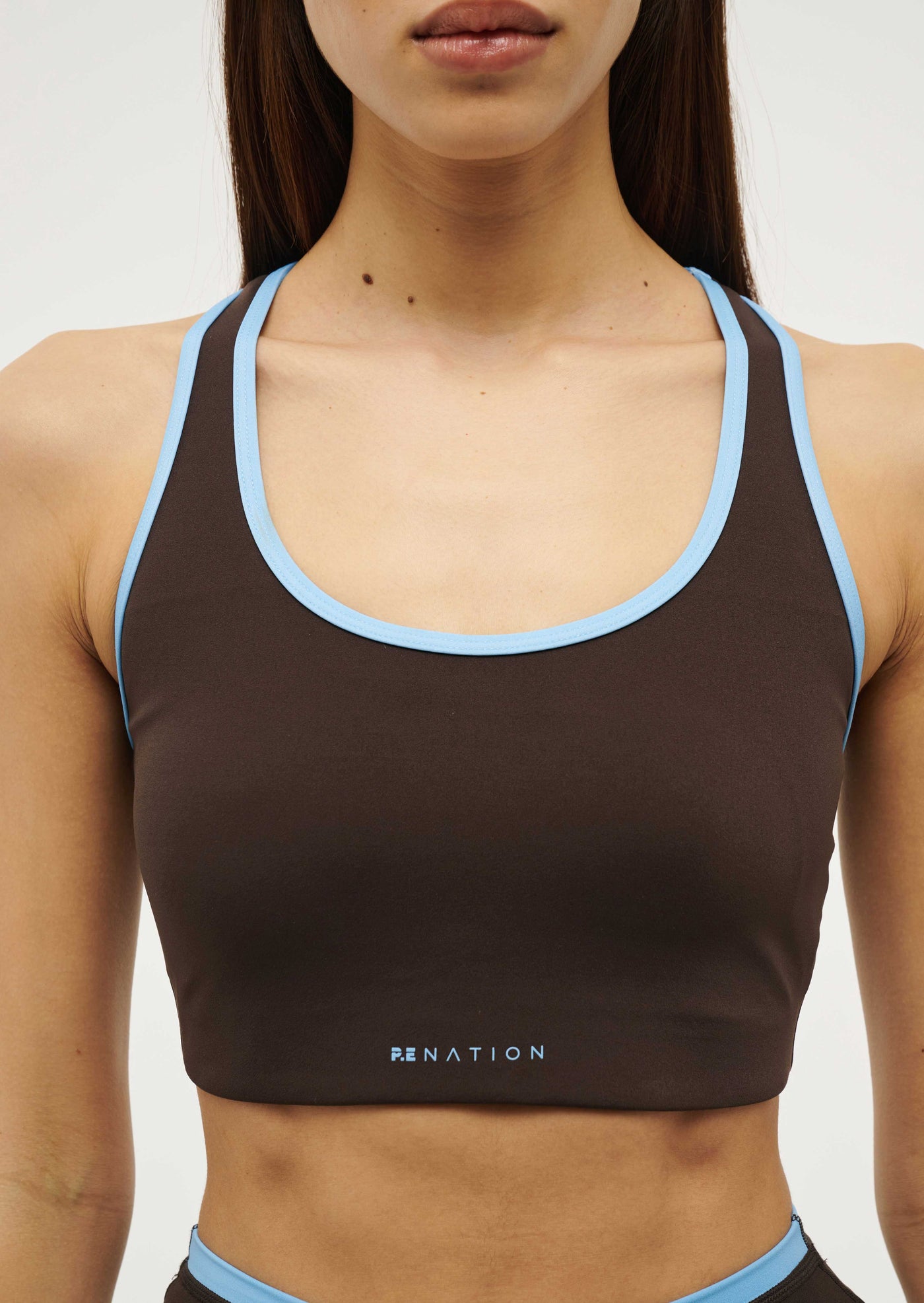 STELLAR SPORTS BRA IN COFFEE