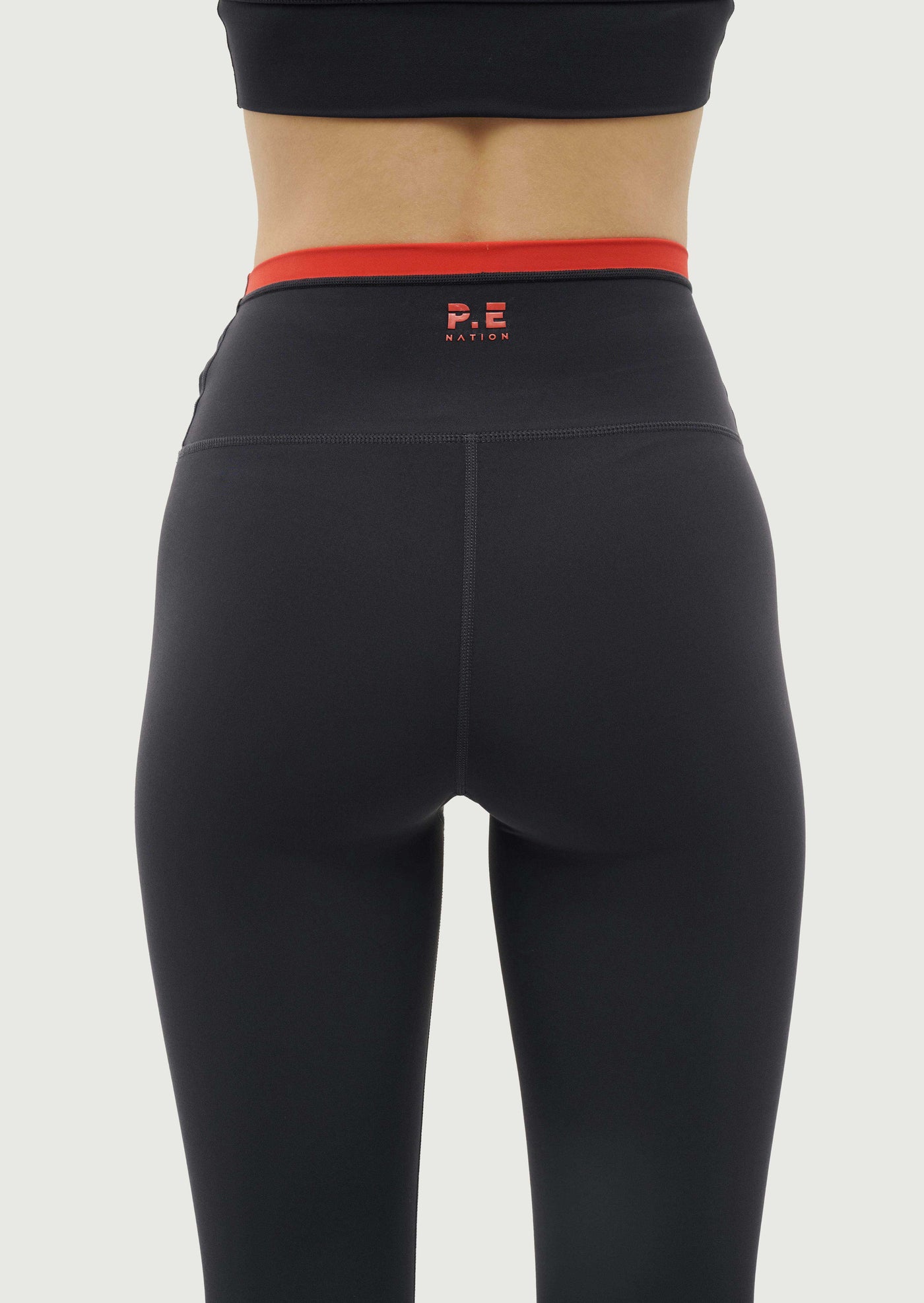 Vita Full Length Legging in Marine Blue Poppy Red by P.E Nation Navy Blue Pink Womens Active Legging