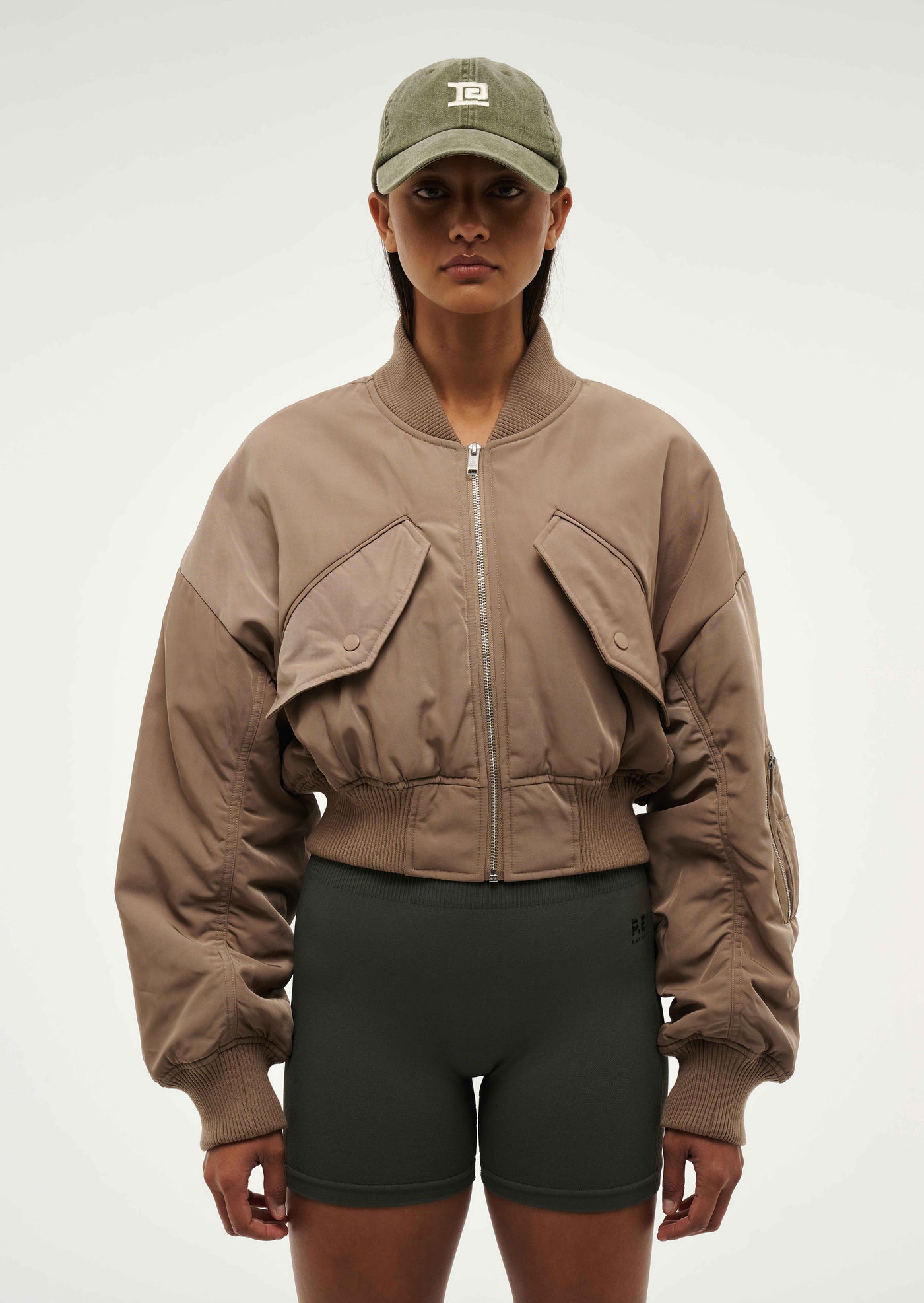 CAPTIVATE BOMBER IN TAUPE