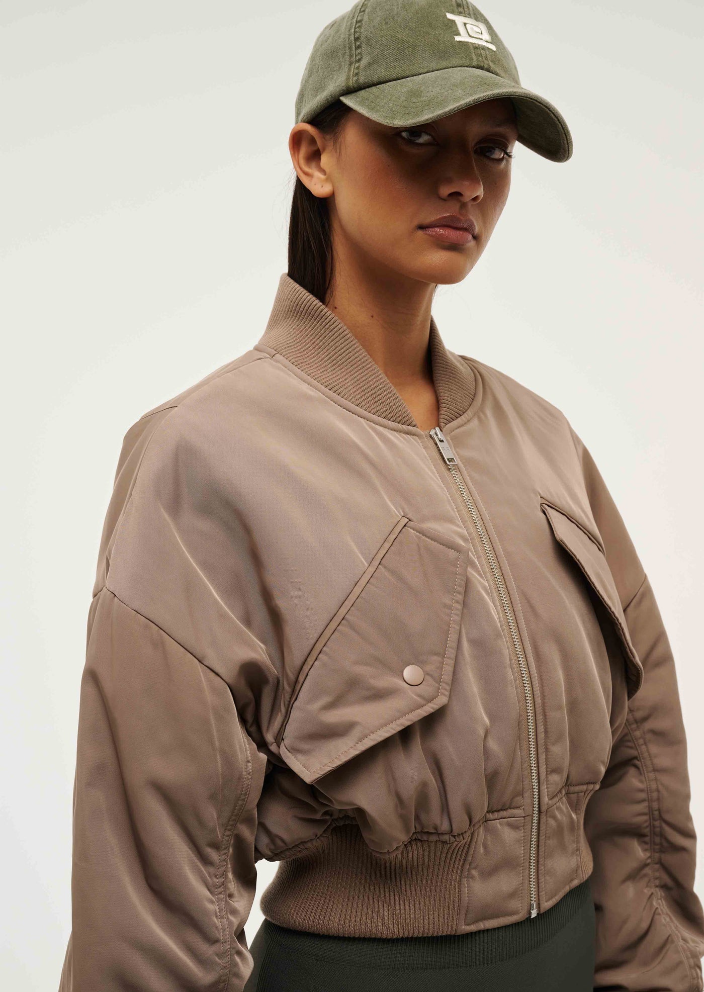 CAPTIVATE BOMBER IN TAUPE