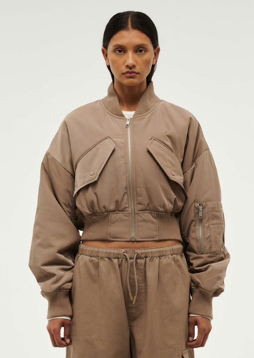 CAPTIVATE BOMBER IN TAUPE