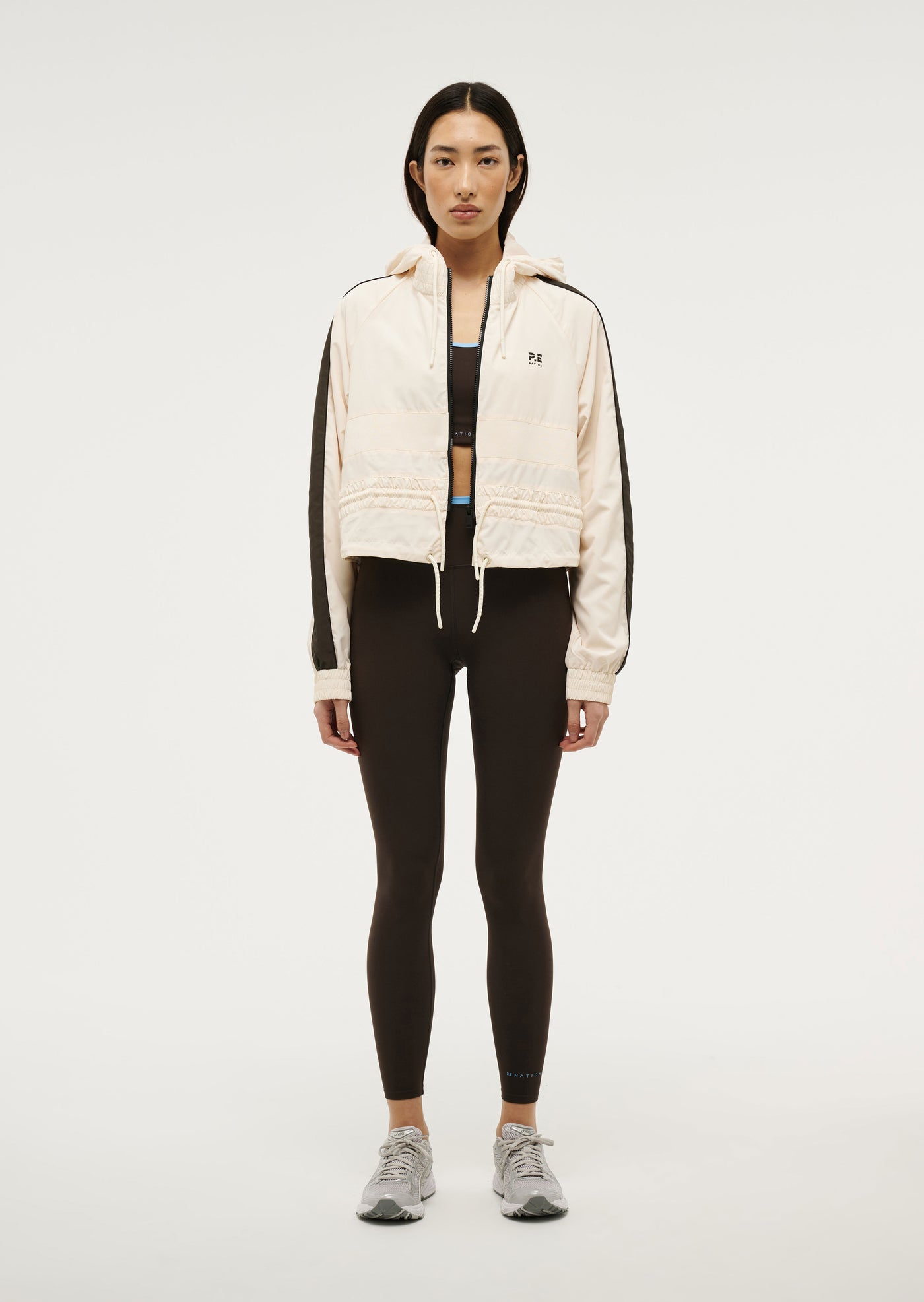 Cropped Man Down Jacket in Whisper White By P.E Nation, Cream Womens Cropped Spray Jacket