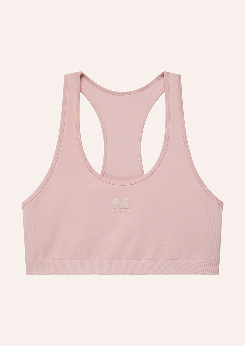 RESTORE SEAMLESS SPORTS BRA IN CHALK PINK