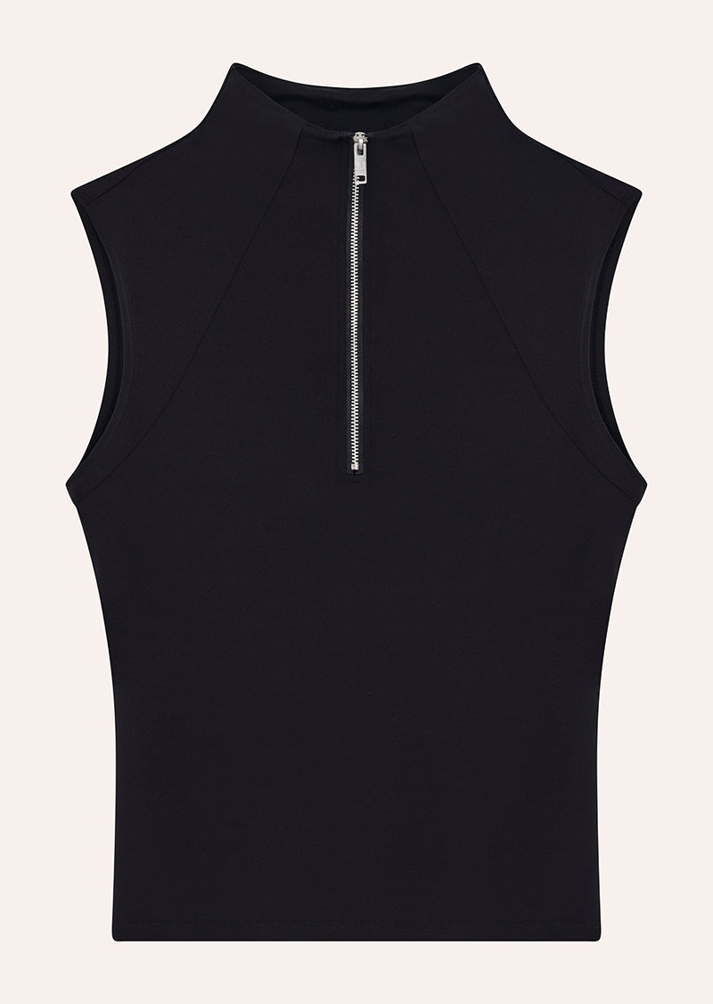 ROUTINE QUARTER ZIP TANK IN BLACK