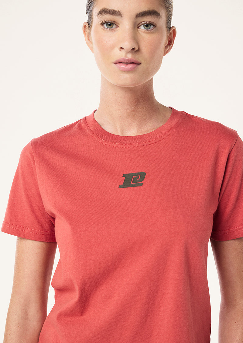 SHORELINE TEE IN WASHED BRICK RED