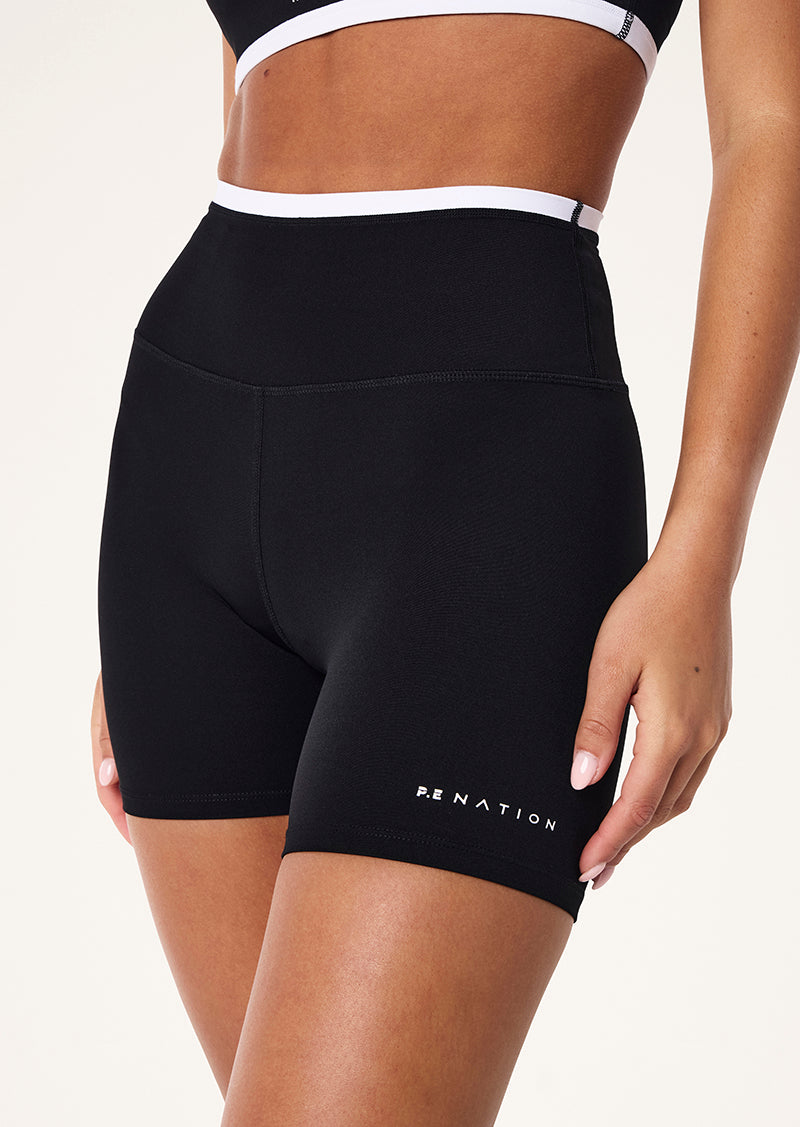 STELLAR 5" BIKE SHORT IN BLACK & OPTIC WHITE