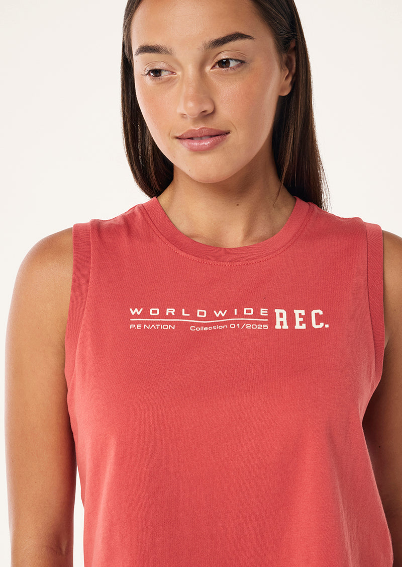 WORLDWIDE TANK IN WASHED BRICK RED