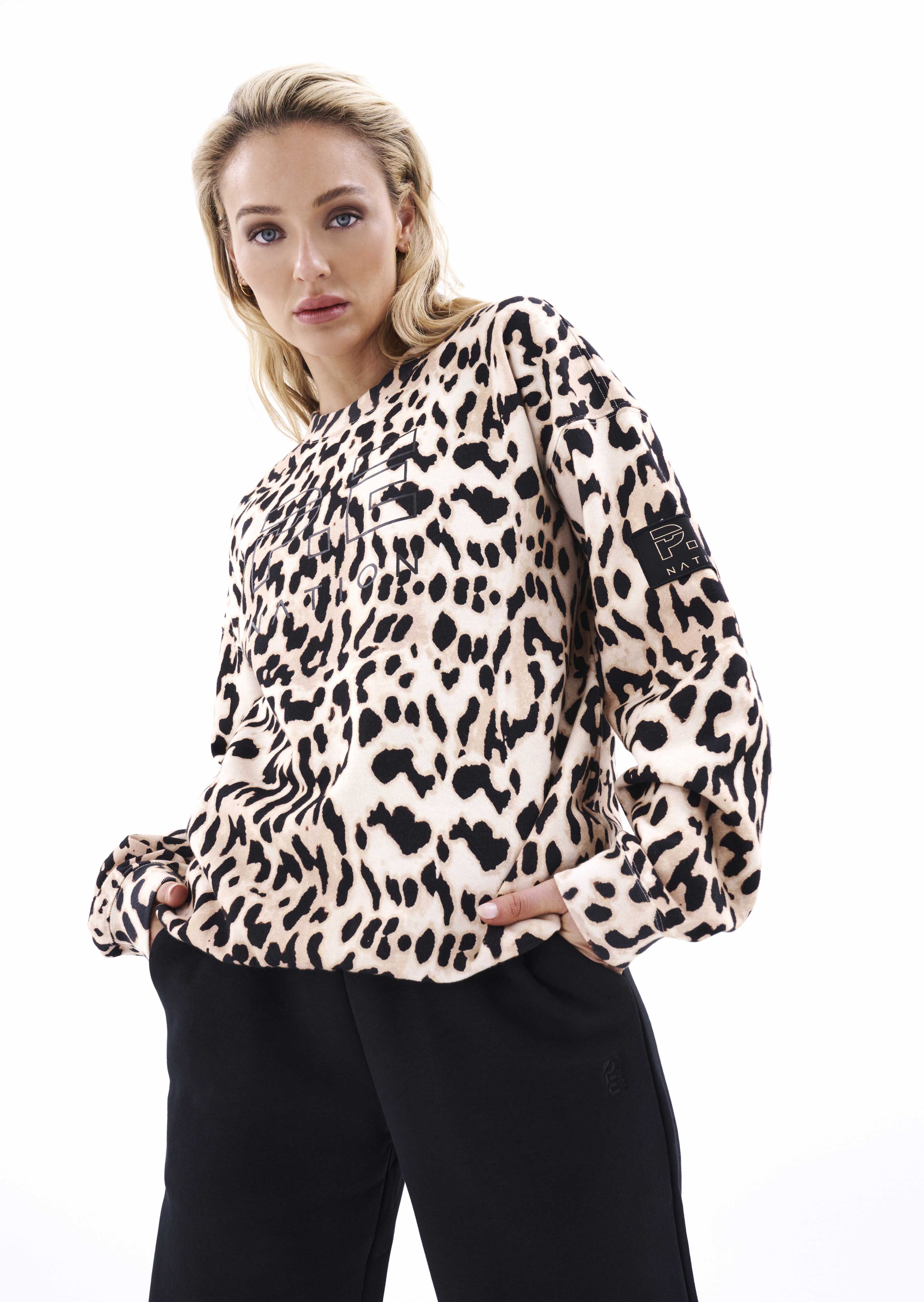 Free people leopard clearance sweatshirt